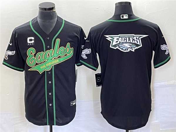 Men's Philadelphia Eagles Black Team Big Logo With C Patch Cool Base Stitched Baseball Jersey,We sell and wholesale Men's Philadelphia Eagles Black Team Big Logo With C Patch Cool Base Stitched Baseball Jersey on line form chian!